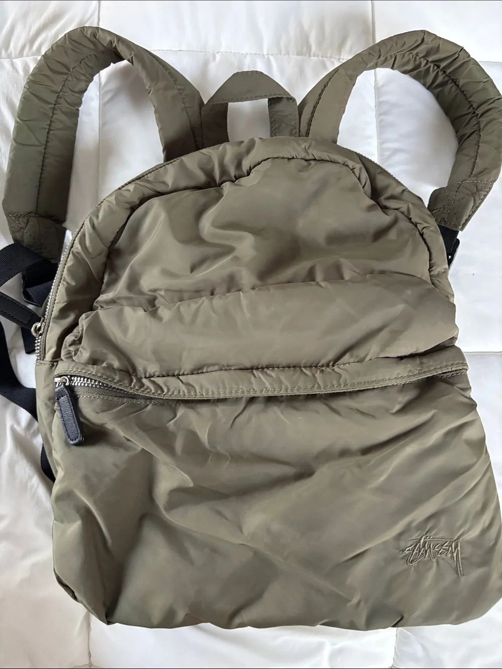 Stussy Olive Green Puffer Backpack